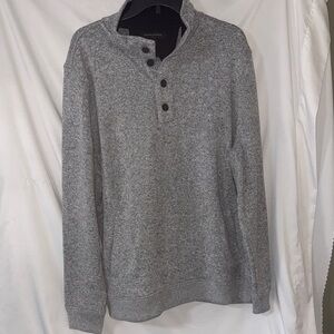 Banana Republic Gray Marled Fleece Mock Neck Pullover Sweater XL